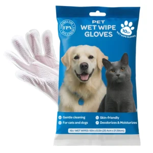 Pet Wipe Gloves – 10 Count | Gentle, Effective Cleaning for Dogs & Cats