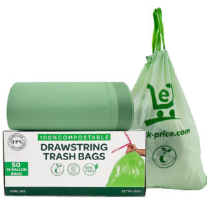 Drawstring Trash Bags 100% Compostable – Durable, BPA-Free & Eco-Friendly