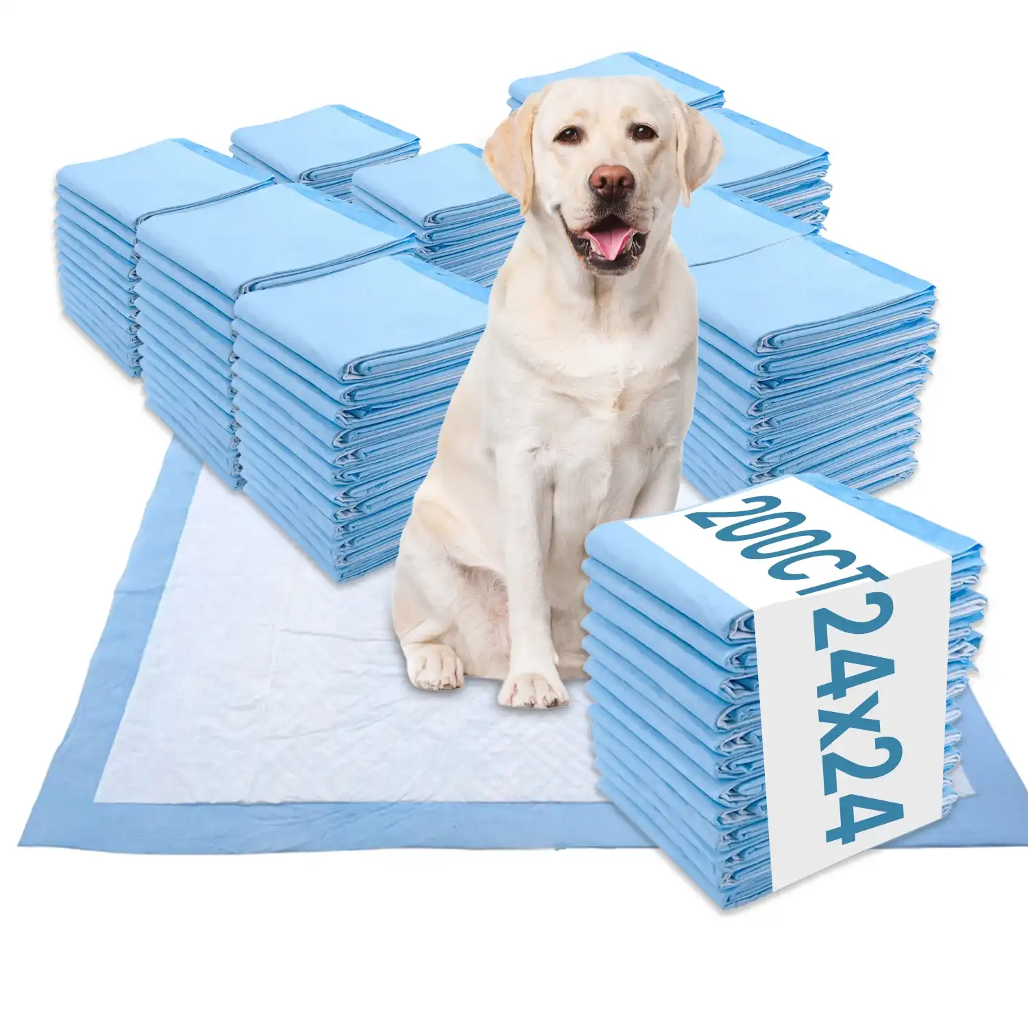 Large Dog Pee Pads 24×24 Inch – Leak-Proof, Odor Control, Quick-Dry