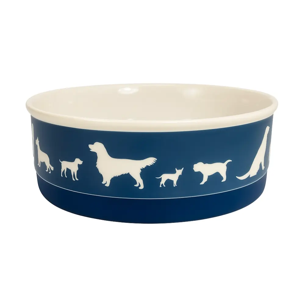 Large Dog Show Navy Pet Bowl Durable Non-Slip Feeding Bowl