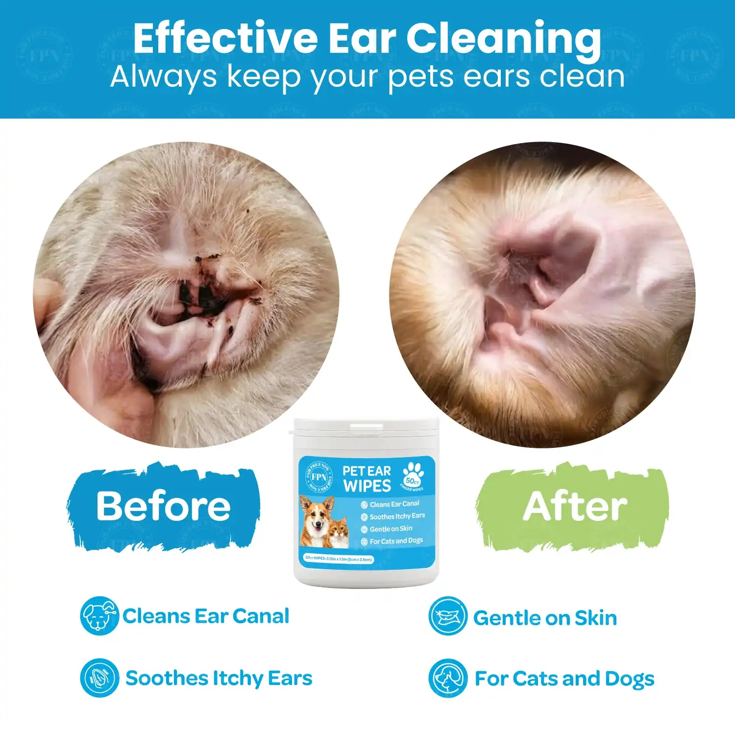 Pet Ear Wipes - Effective Ear Cleaning - Bulk-Price